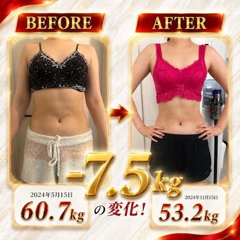 6ヶ月で−7.5kg達成