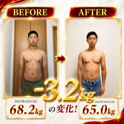 4ヶ月で−3.2kg達成
