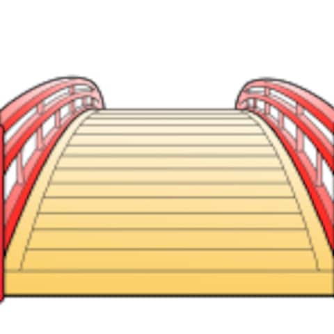 日本風の橋のイラスト