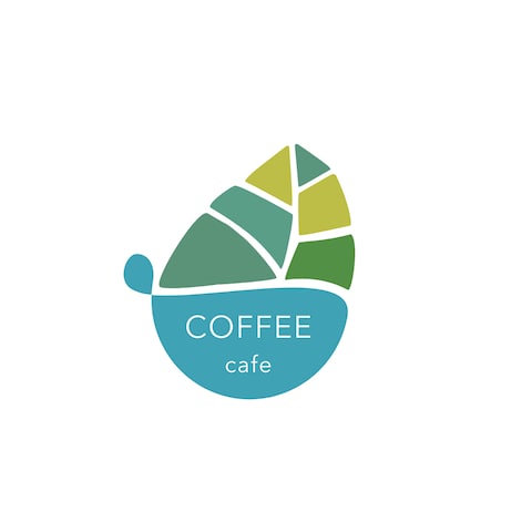 自然をコンセプトにしたカフェのロゴ