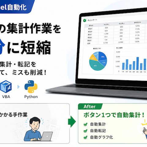 毎月の集計作業を5分に短縮するExcel自動化