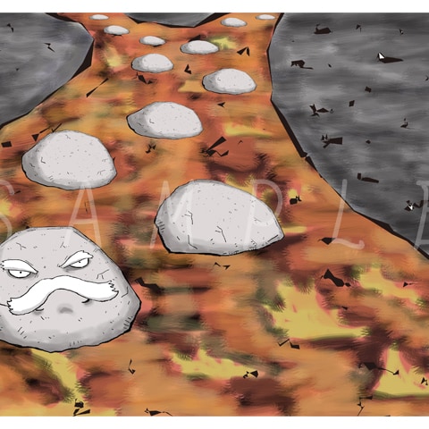 2019国指定名勝 海地獄『湯気と小鬼と一夜の奇跡』イラスト