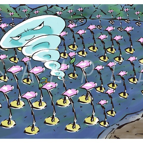 2019国指定名勝 海地獄『湯気と小鬼と一夜の奇跡』イラスト