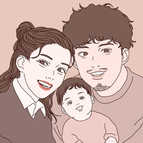 家族の似顔絵