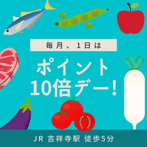 スーパーマーケと用バナー(野菜・肉・果物)