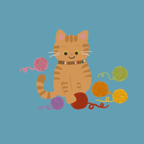 猫と毛糸玉