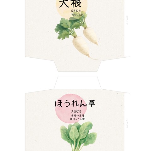 野菜モチーフの封筒デザイン制作