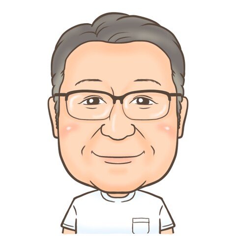 父の日似顔絵、休日のお父さんバージョン