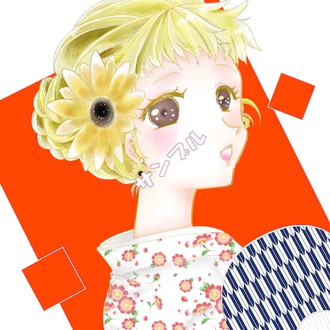 アイコン　浴衣少女