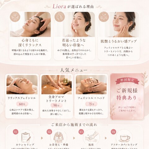 リラクゼーションサロンのLP