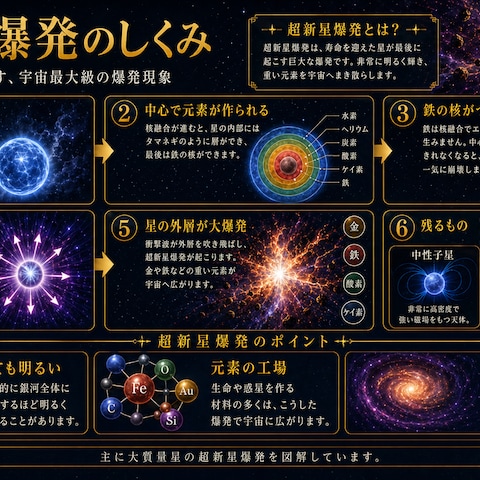 超新星爆発のインフォグラフィック