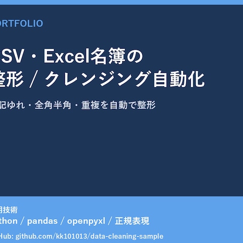 CSV・Excel名簿の整形/クレンジング自動化
