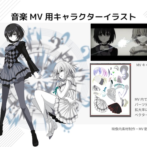 音楽MV用キャラクターイラスト作成