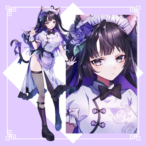 立ち絵イラスト<猫耳チャイナ>