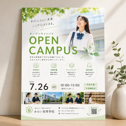 高等学校 オープンキャンパス告知ポスター