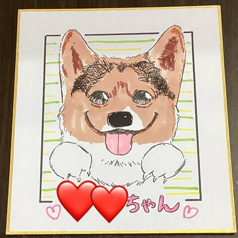 ワンちゃんの似顔絵/マルシェにて制作