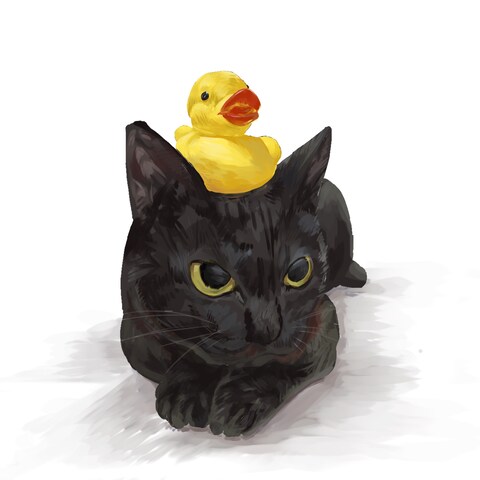 実家の猫ちゃんをイラスト化
