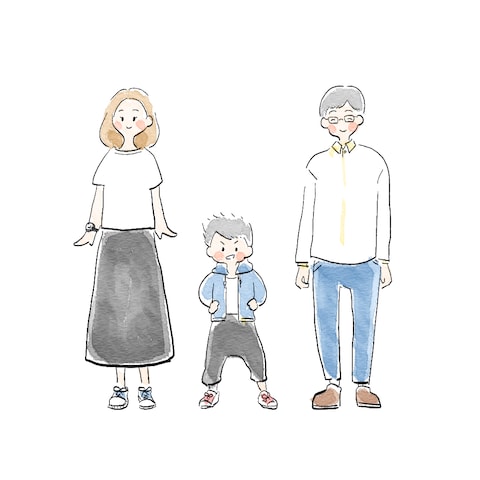 ブログの家族紹介イラストを描かせていただきました
