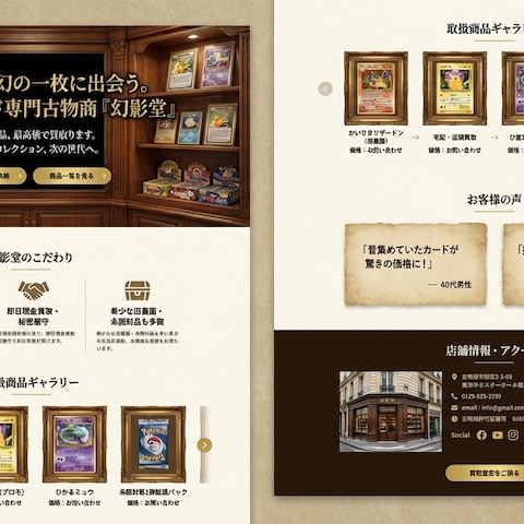 ポケカ古物商のLP作成致しました。