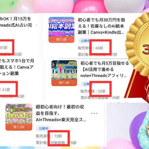 累計販売部数は300部越え