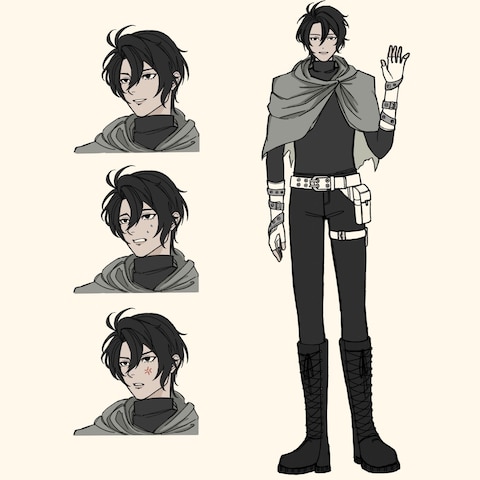 TRPG立ち絵/顔アップイラスト　　男性