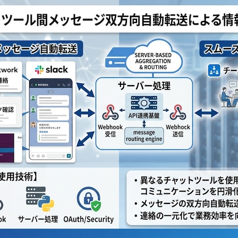 チャットツール間メッセージ自動転送システム