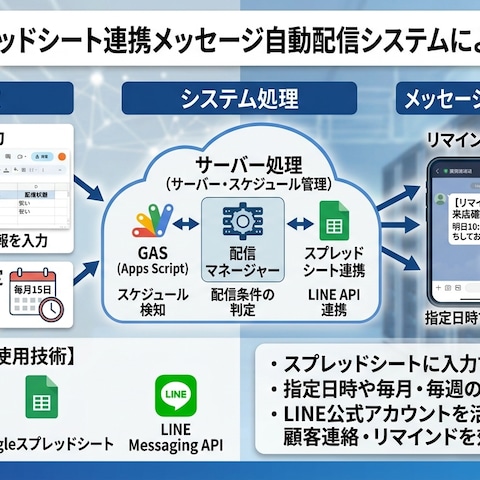 Googleスプレッドシート連携メッセージ自動配信システム