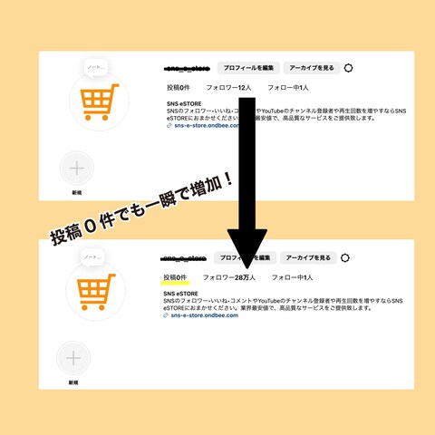 投稿0人のアカウントでも簡単に増加させることができます。