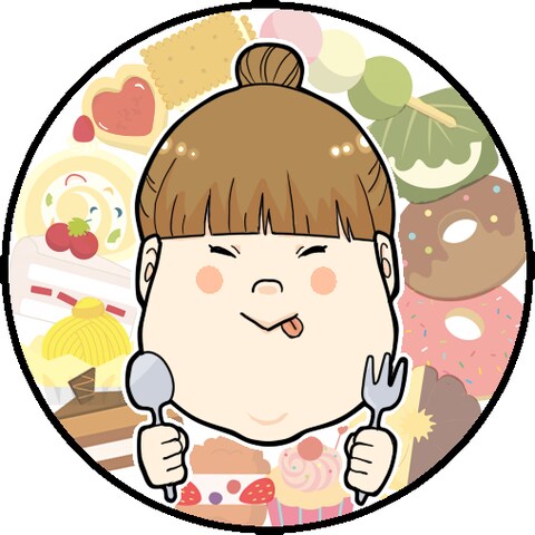 スイーツ大好きな女性の似顔絵