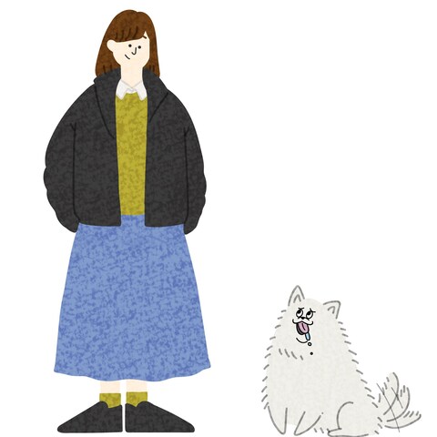 女性と犬