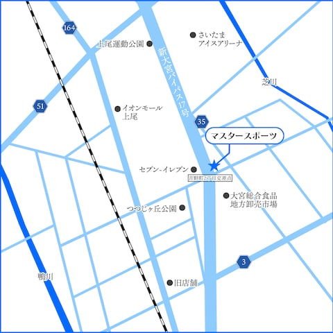 スポーツ店の移転に使用するための地図イラスト