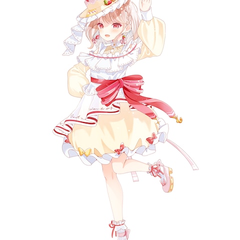 ショートケーキ×うさぎのキャラデザ