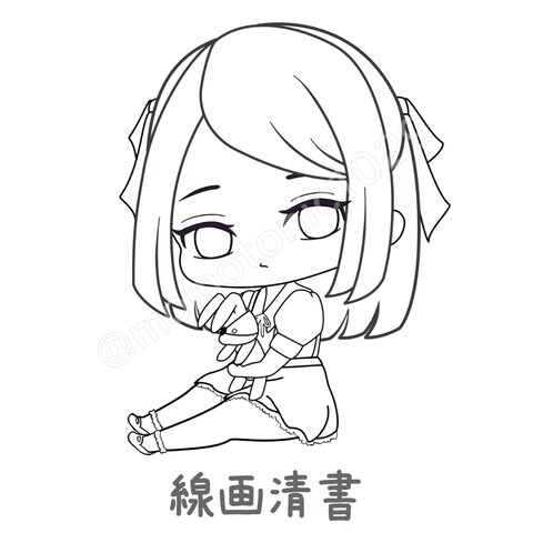 線画ラフの清書