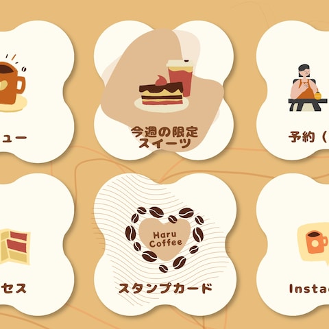 LINEリッチメニュー：カフェ店舗
