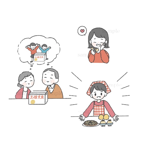 土佐文旦の紹介ホームページと案内状の挿絵
