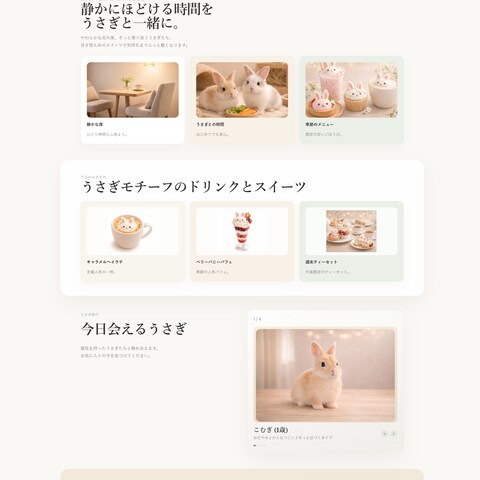 うさぎカフェのホームページ