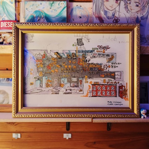 ダーツバー　店舗用イラスト