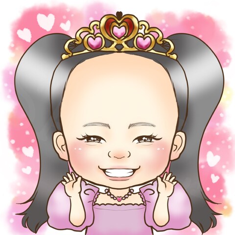お姫様コスプレ衣装似顔絵