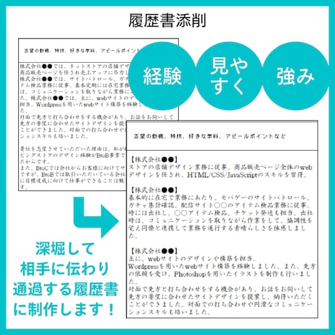 履歴書・職務経歴書　添削します！