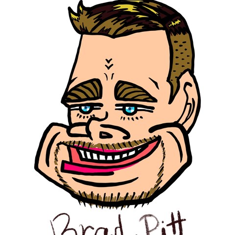Brad Pittの似顔絵