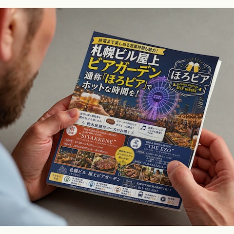 ビアガーデン開催のチラシ、ポスター広告