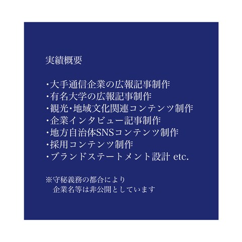 実績概要