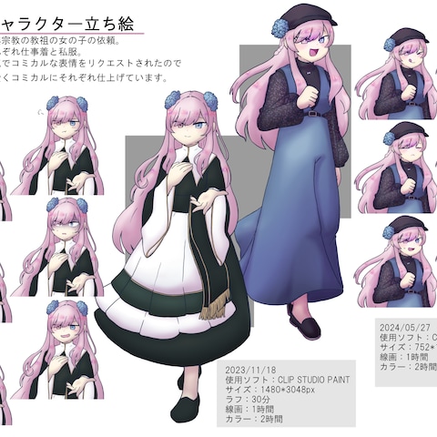 参考用立ち絵実績