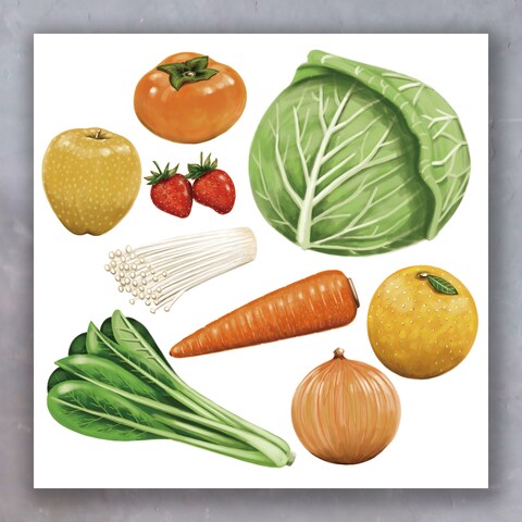 野菜果物のリアルイラスト
