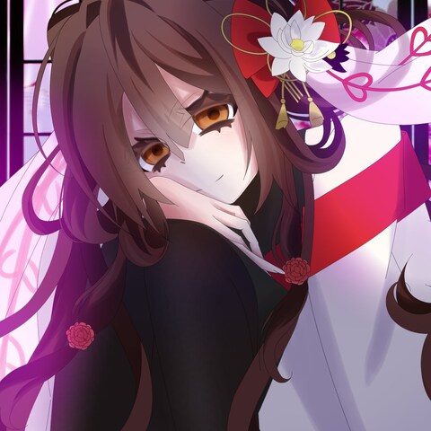 宵桜に微笑む影