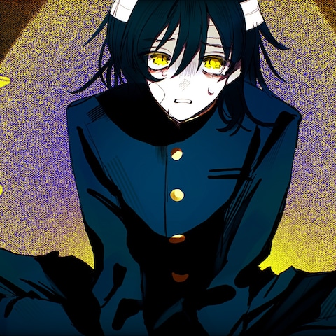 ワンドロ一枚絵/不穏な回想イラスト（アニメ塗り・単色構成）