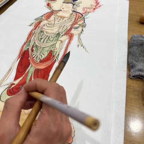 水墨画を主体とした仏画