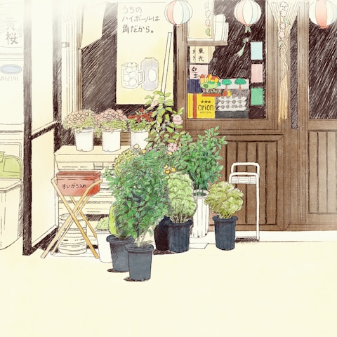 店先のスケッチ