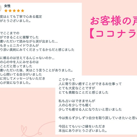 恋愛うらない師　ニカイドウ【お客様の声】（9）