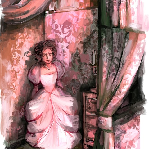 洋風・油絵風・女性のイラスト